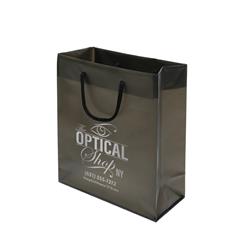 IMPRINTED BLACK Frosted Bags - Small 6.5 W x 3.25 D x 8 "D (100/box  | Minimum order - 5 boxes)
